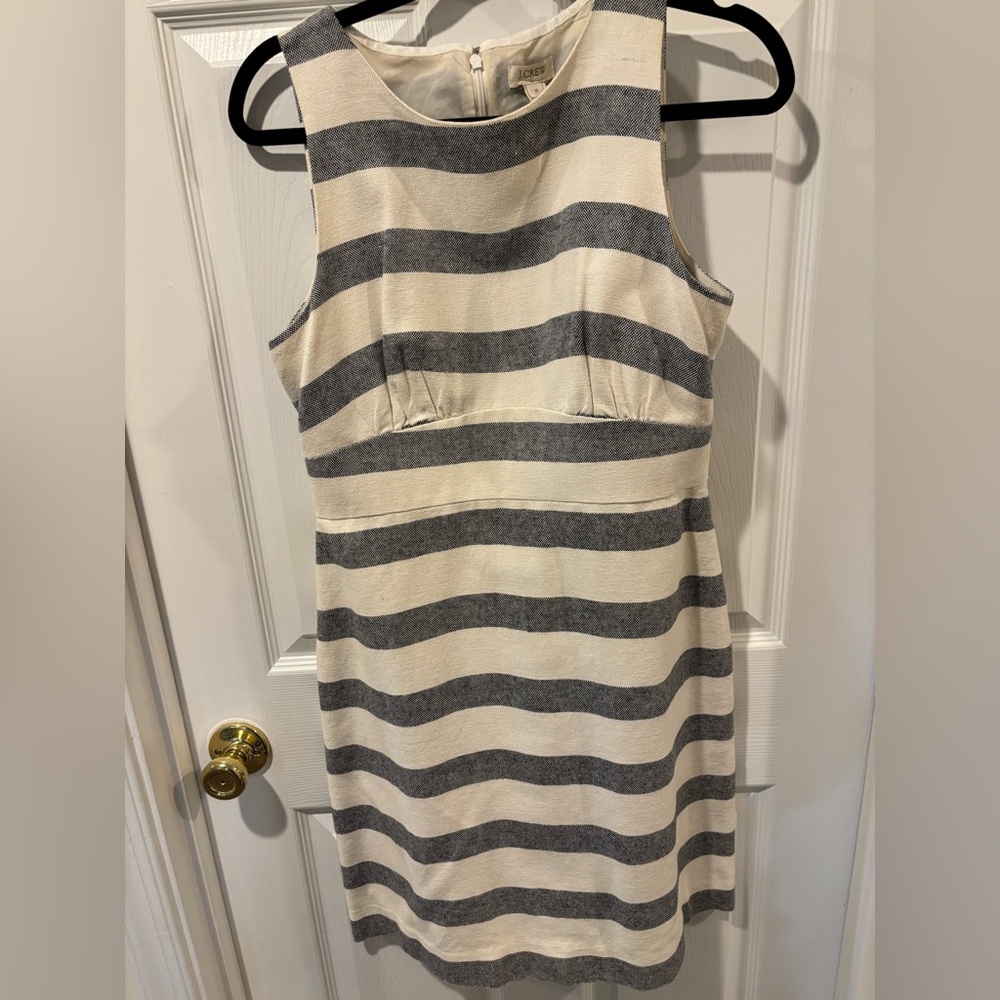 J.Crew Black and Cream Textured Dress